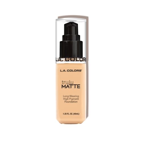 L.A. Colors Truly Matte Liquid Foundation, Porcelain, 40ml
