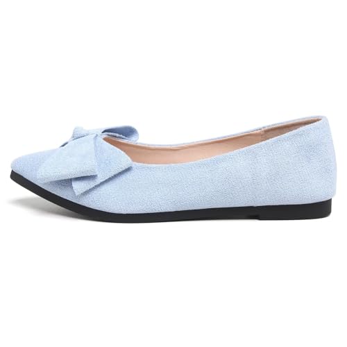 Image of TN TANGNEST Flats Shoes Women Comfort Casual Loafers | Classic Pointed Toe Bowknot Flats Cute Slip On Flats, Wear to Work Travel Walk