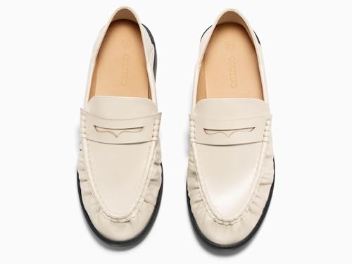 Image of Coutgo Penny Loafers for Women Comfortable Slip on Shoes Collapsible Heel Closed Toe Dressy Casual Work Flats
