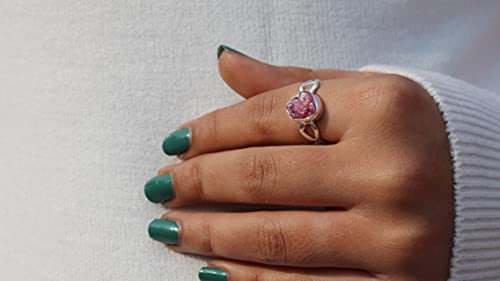 Raw Ruby Ring | July Birthstone Natural Ruby Ring | Raw Gemstone Handmade Silver Ring | Sterling Solid Silver 925 | Handmade Jewelry #TOP6
