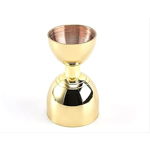 Bar Double Measure Bell Jigger,Stainless Steel Indian Style Jigger Ounce Cup Cocktail Jigger 30ml/60ml Bar Spirit Measuring (Gold) Cover