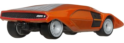 Image of Hot Wheels Premium Car Culture Collectible Toy Car, 1:64 Scale Die-Cast Lancia Stratos Zero, Hammer Drop Vehicle with Real Riders Tires, Orange