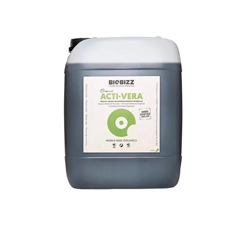 GROWMANIA Fertilizante Acti Vera de BioBizz 10 L | Abono 100% Vegano Extraído de Aloe Vera | Sustrato beneficioso Crecimiento Plantas y Cultivos