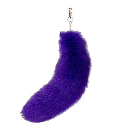 Admireme Fluffy Faux Fox Tail Fur Keychain Wolf Therian Tail Keyring Halloween Cosplay Party Costume