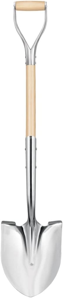 33127 Tru Pro Polished Chrome Ceremonial Shovel with Steel/Wood D-Handle Perfect for Groundbreaking Ceremonies, 44.5-Inch, 6-Pack