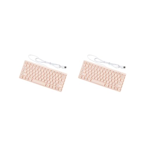 Clavier filaire USB compact rose pour installer un coin télétravail à la maison