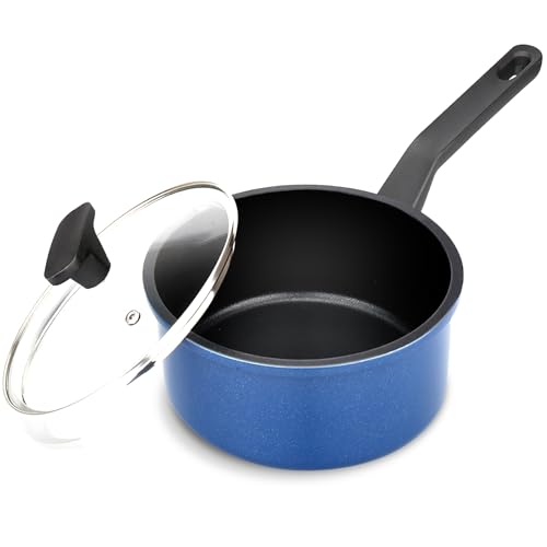 Olla pequeña antiadherente azul sin PFOA para evitar comida pegada 2