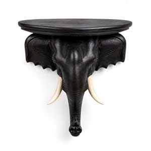 LEKUVIA Elephant Head Wall Sculpture Shelf, 1 Pack Brown