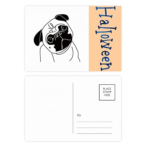 Cartes postales Halloween chien noir à envoyer pour vos invitations de fête