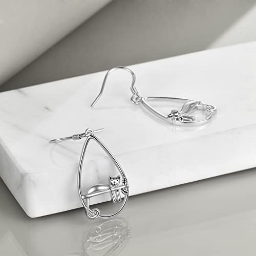 YFN Sterling Silver Animal Dangle Drop Earrings for Women Sloth/Cat/Bat Earrings Jewelry Gifts Halloween Earrings Jewelry3