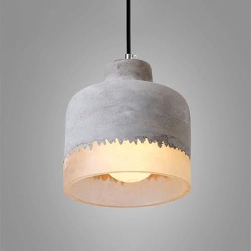 Suspension minimaliste moderne E26 en ciment véritable et résine pure - 3