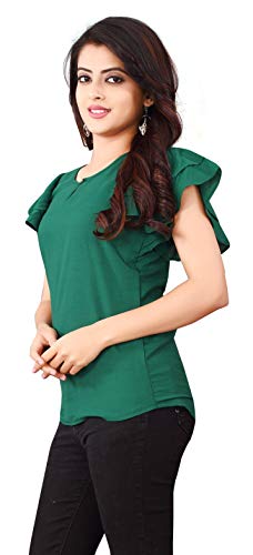 Image of DHRUVI TRENDZ Women's Plain Regular fit Top