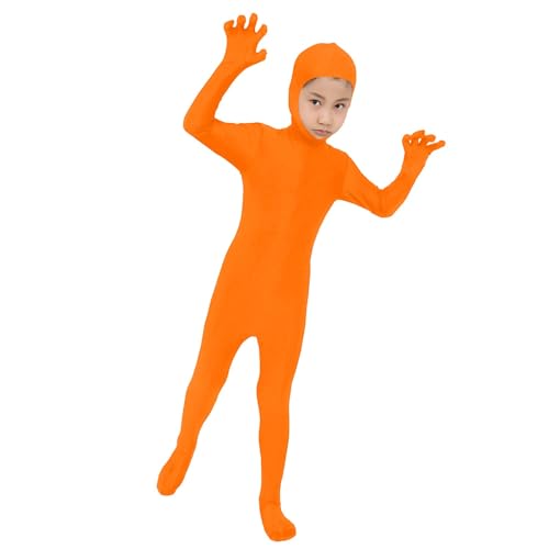 AIMAOMI Kids Full Bodysuit Body Halloween Costumes 1-Orange 7-10 Years - image 4