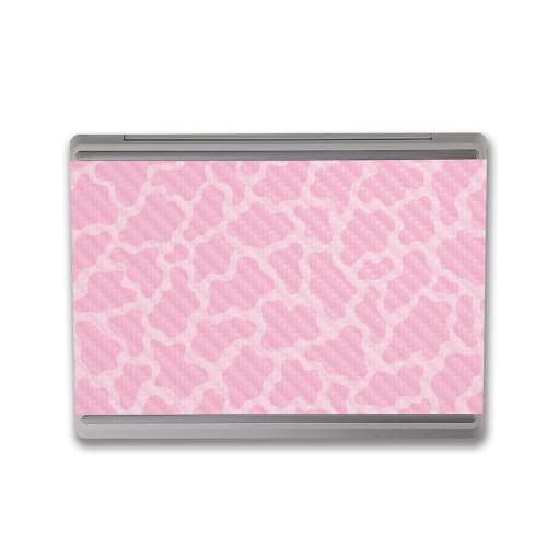 Image of MightySkins Carbon Fiber Skin Compatible with Microsoft Surface Laptop Go 3 (2023) Full Wrap Kit - Pink Giraffe | Protective, Durable Textured Carbon Fiber Finish | Made in The USA