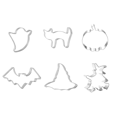 6 Pièces Emporte-Pièces D'halloween, Emporte en Acier Inoxydable, Citrouille, Chauve-Souris, Chapeau de Sorcière, Chat, FantômeHary Potr pour décorations de Fête d'Halloween