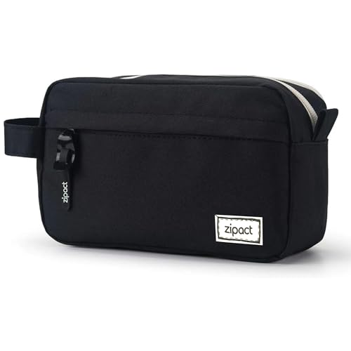 Image of Storite Canvas Pencil Pouch, Black | Large Capacity, Aesthetic Stationery Case, Stylish Organizer, For Students, School, College, and Office Supplies
