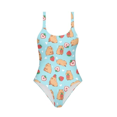 Image of One Piece Bathing Suit for Girl Kids Cute Beach Sport Swimwear U Back Scoop Neck Summer Swimming Pool Beachwear