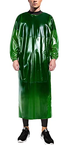 Reusable Protective Coveralls for Adults - Acid & Alkali Resistant, Long Sleeve Adjustable Smock (L-XXL, Green)