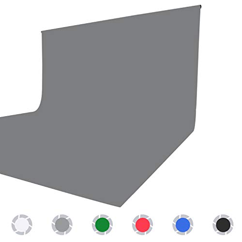Issuntex 6x9 ft Gray Background Muslin Backdrop,Photo Studio,Collapsible High Density Screen for Video