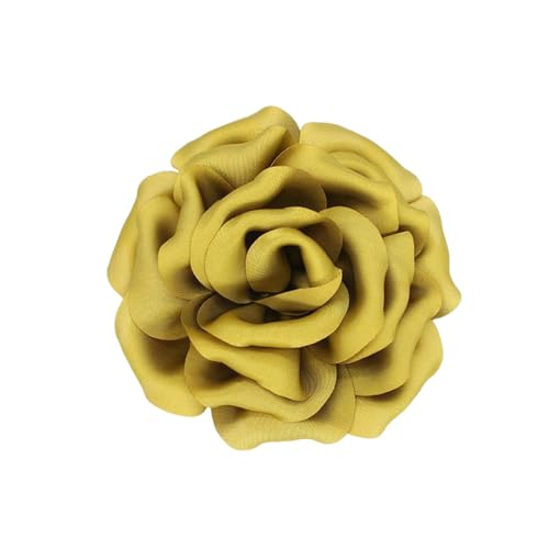 Image of Dainty Peony Rose Flower Brooches Lapel Pins Delicate Elegant Fabric Flowers Brooch Pin for Women Flower Corsage for Wedding Party Accessories Jewelry Gifts100mm