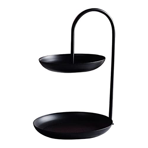 JUNYFFF Presentoir Bijoux en Métal Noir À 2 Niveaux Et Plateau De Rangement - Arbre A Bijoux De Table - Porte Collier, Bracelets, Bagues, Montres Et Boucles d'oreilles Cover
