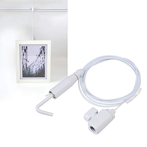 KOTECH Korea White Picture Frame Hook Wire 40"(1M) for Wall Rail, Stainless Steel Picture Hanging System, Gallery Art Photo Frame Wire Hanger, Made in Korea