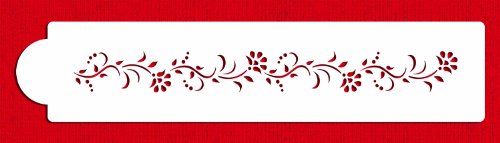 Designer Stencils Small Vintage Lace Cake Stencil Side, Beige/semi-transparent