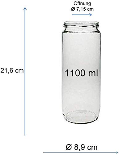 Mikken - Set di 4 barattoli in vetro da 1,1 litri