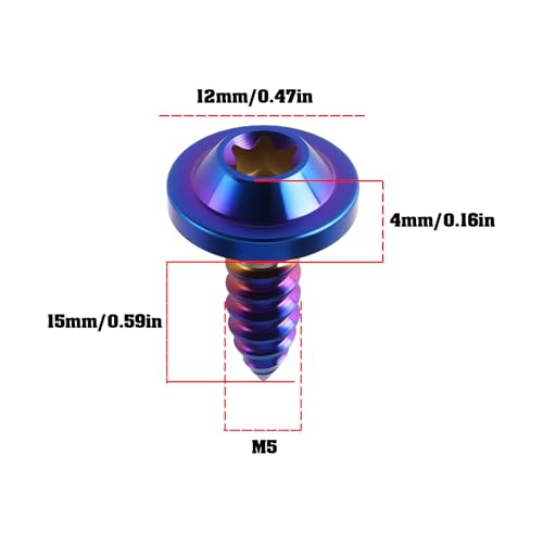 4 Tornillos Titanio M5x15 mm Torx para Moto y Bicicleta miniatura 4