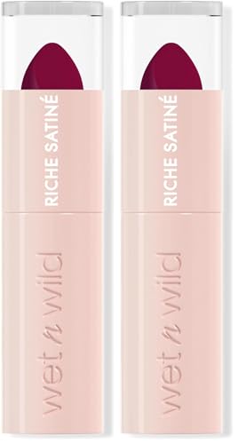 Wet n Wild Rich Satin Lip Color, Langanhaltender Lippenstift mit Satin-Finish, Feuchtigkeitsspendender, nicht austrocknender Formel und Pigmentierung mit samtweicher Textur, Fire Sign (Packung mit 2)