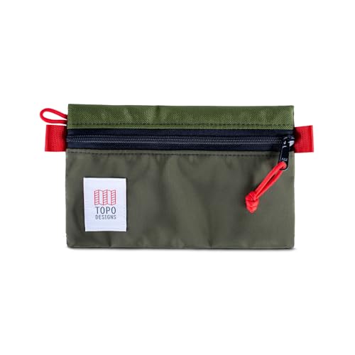 Topo Designs Accessory Bags, Travel Organizer Accessories for Smaller Items, Durable Storage Pouch, 3 Sizes, Fully Lined Pack Cloth (Small, Olive/Olive)