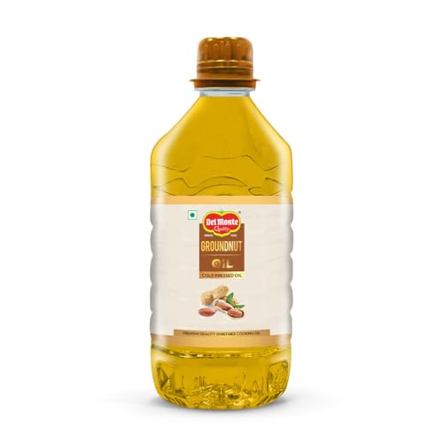 Image of Del Monte Cold Pressed Groundnut (Peanut) Oil 5L, Kolhu /Kacchi Ghani /Mara Chekku /Ganuga | 100% Pure & Unrefined | Nutty Flavour & Aroma | Everyday Cooking Oil: Ideal for Deep Frying, Roasting, Grilling | Chemical Free | Contains MUFA, Omega 6 PUFA, natural antioxidants | Good for Heart health