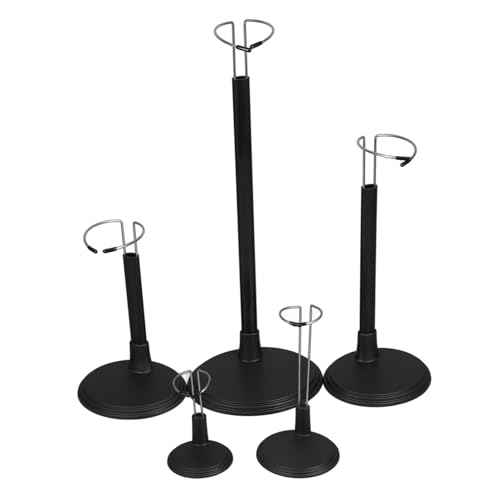 Parliky 5 Piezas Soportes para Muñecas Ajustables Bases Plásticas y Estructura Metálica Resistente Exhibidores Estables para Figuras Pequeñas Soporte Regulable de Diseño Minimalista para