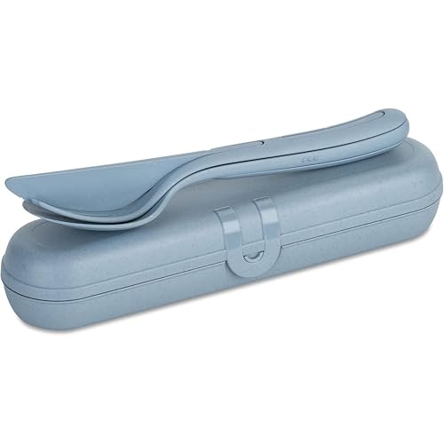 Koziol KLIKK READY Besteck-Set mit Etui, Besteckbox to go, Reisebesteck, Outdoor Besteck-Behälter für Camping, wiederverwendbare Besteck-Verpackung, Bestecktasche, Besteckdose, Natur Blau Koziol KLIKK READY Besteck-Set mit Etui, Besteckbox to go, Reisebesteck, Outdoor Besteck-Behälter für Camping, wiederverwendbare Besteck-Verpackung, Bestecktasche, Besteckdose, Natur Blau