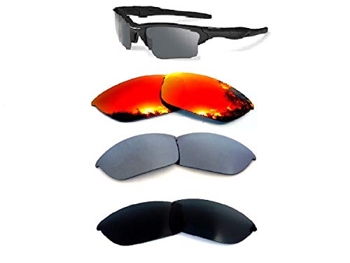 Galaxy Replacement Lenses For Oakley Half Jacket 2.0 Sunglasses Black/Grey/Red