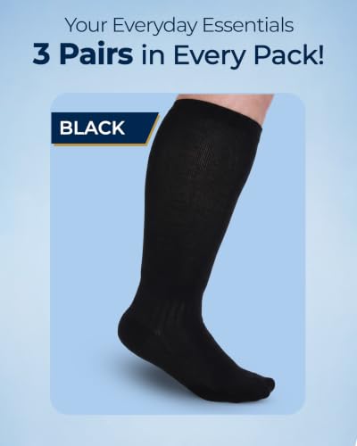 Image of Pembrook 3 Pairs Plus Size Compression Socks Wide Calf - Bamboo Viscose Compression Socks for Women Wide Calf