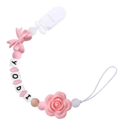 Personalize Name Pacifier Clips Holder,Custom Pacifier Chain with Name for Boys and Girls (B)