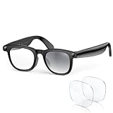 2026 Smart AI Glasses, 8MP 4K POV Camera, AI Assistant, HD Video, Voice Recorder, Meeting Transcriber, Translation, Open-Ear Bluetooth, Photochromic + Extra Blue Light Lenses for Travel & Vlogging