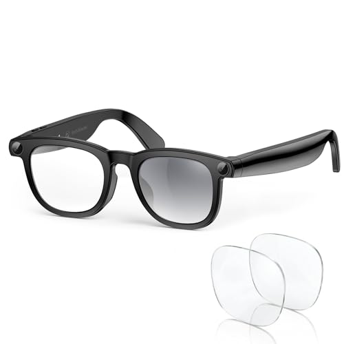 2026 Smart AI Glasses | 8MP 2K POV Voice Camera, Voice Recorder | AI Assistant, Meeting Transcriber, Translation | Open-Ear Bluetooth | Photochromic,