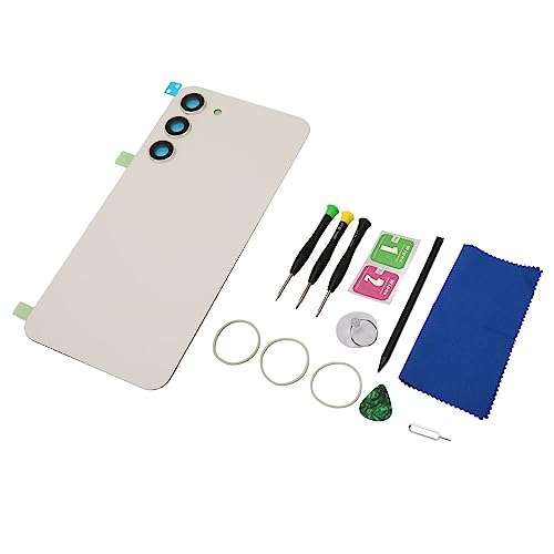 Sostituzione del Vetro Posteriore per S23 Plus con Obiettivo Fotocamera Preinstallata e Kit di Strumenti di Riparazione Completi Bianco bianco