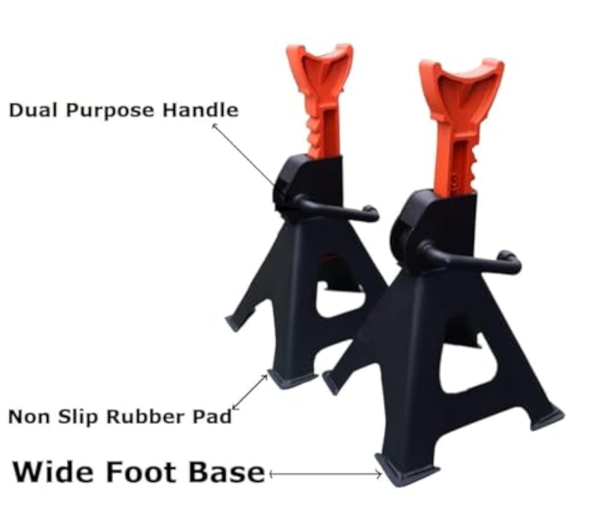 3 Ton Steel Jack Stands with Self Locking Ratchet Handle