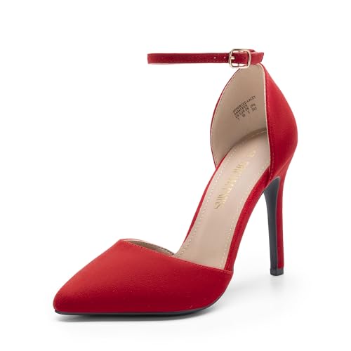 DREAM PAIRS Women's Oppointed-Lacey Pointed Toe Ankle Strap High Heel Stiletto Pumps Wedding Dress...