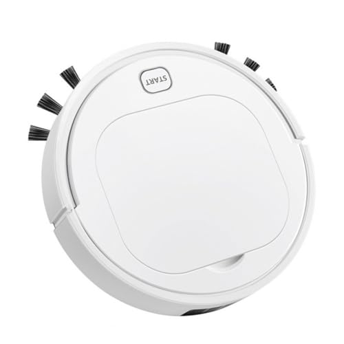 ANDRESLAD 1pezzi Robot Aspirapolvere Intelligente Ricaricabile Per Pulizia Automatica Robot Spazzante Con Direzione Intelligente Silenzioso E Adatto Per Zone Difficili Bianco