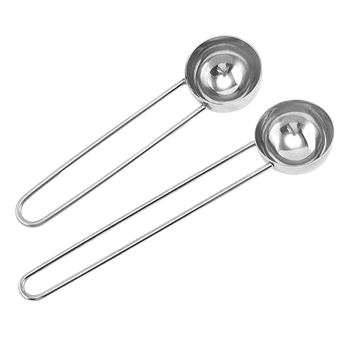TOPBATHY 2 Piezas Cuchara Horneando Cocinando Envase Vajilla Tapas Vasos Medidores Cucharón Ralladores Familiar Azúcar Pala Manosear Servicio Lleno Colador Ranurado Acero Inoxidable Silver