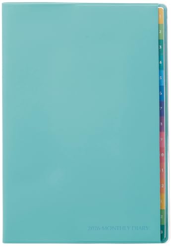 レイメイ藤井 手帳 2026 スケジュール帳 カラーインデックスダイアリー マンスリー ブロック B6 アクアグリーン RFD2650M 2025年 12月始まり