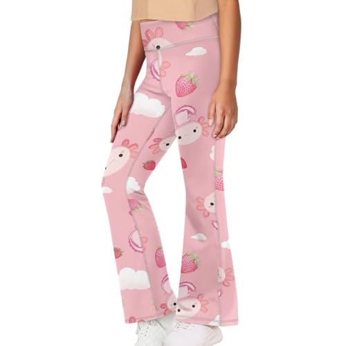 Image of Girls Leggings Floral Print High-Waisted Flared Pants 5-14 Years
