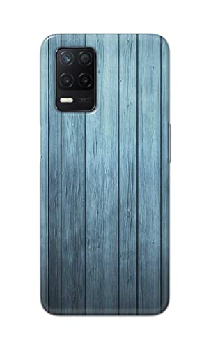 Image of Printed Hard Back Cover Case for Realme Narzo 30 5G Back Cover (Wooden Blue) -702