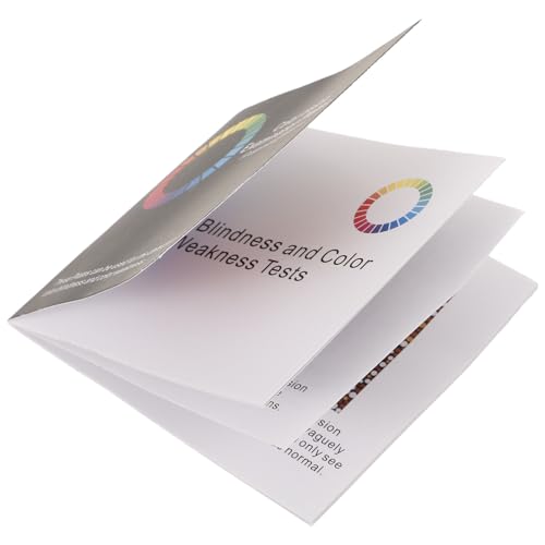 BAZEITFLOW Colorblind Test Book with Visual Examination Charts for Color Deficiency Assessment, Self-Testing Eye Chart for Driving License and Vision Screening