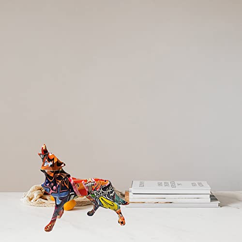 Estatua geométrica de lobo miniatura 2
