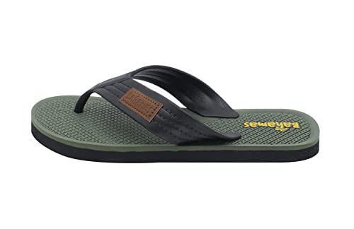 Image of BAHAMAS Men Black /Olive Flip-Flops-6 UK (39 1 /3 EU) (BH0108G BKOL0006)